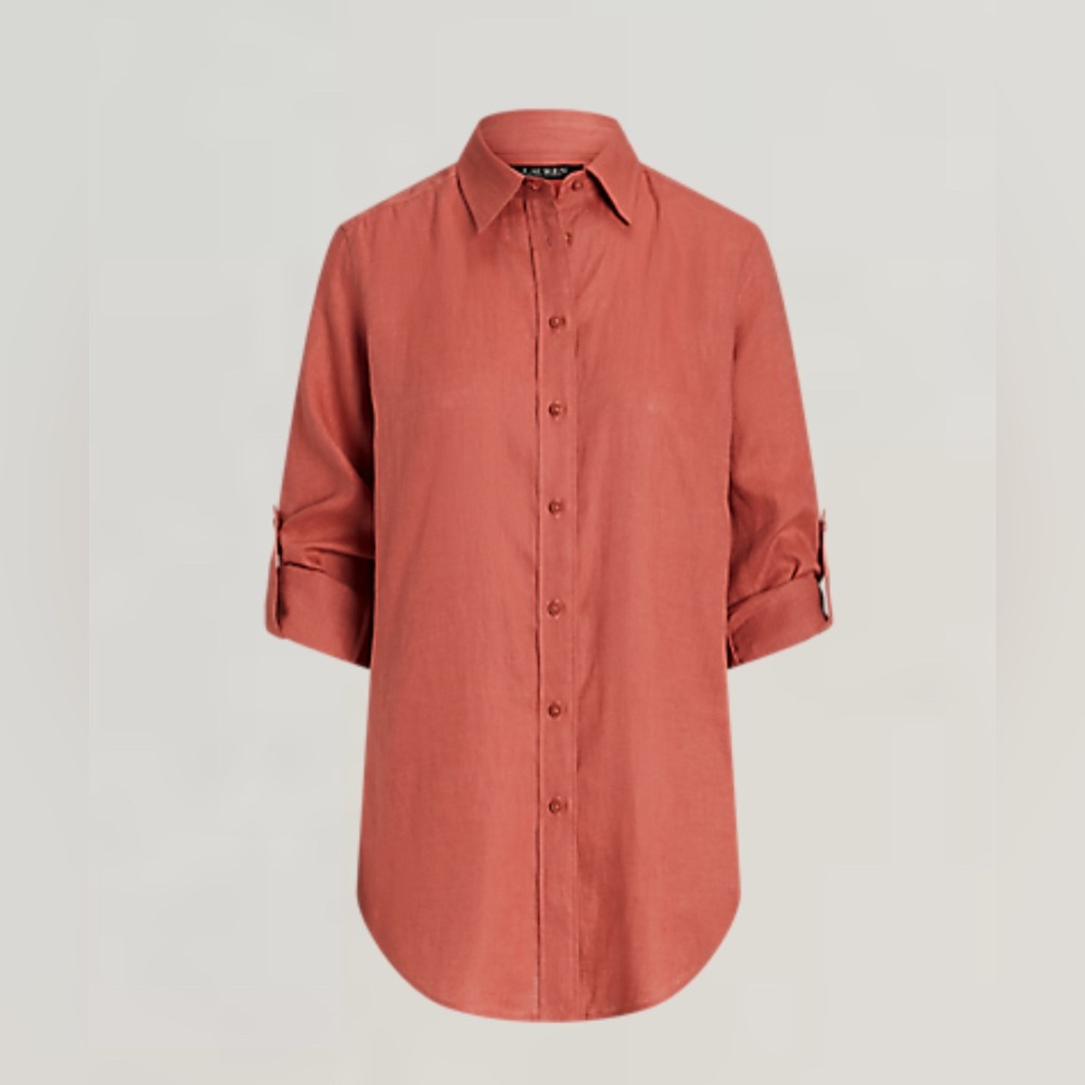 Ralph Lauren Karrie-long Sleeve-shirt Tissue Linen